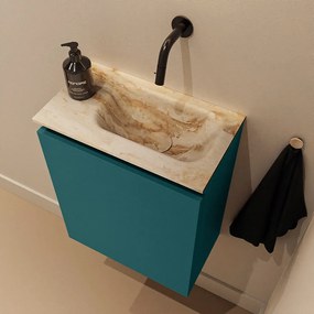 Mondiaz Ture DLux toiletmeubel 40cm smag met wastafel frappe rechts zonder kraangat