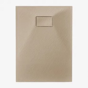 Rechthoekige Antislip En Extra Platte Smc-hars Douchebak Soho Licht Zandbruin & 90 X 70 Cm - Sklum