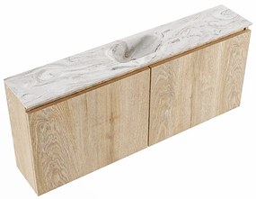 Mondiaz Ture DLux toiletmeubel 120cm washed oak met wastafel glace midden zonder kraangat