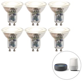 Set van 6 smart GU10 dimbare LED lampen 5W 345 lm 2200-4000K