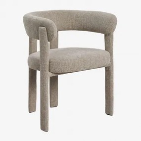 Pack Van 4 Gestoffeerde Eetkamerstoelen Met Armleuningen En Ijzeren Frame Jolie Stof Grijs – Taupe & Stof Grijs – Taupe - Sklum