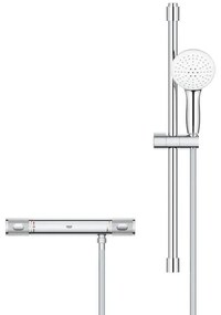 GROHE Grohtherm 1000 Performance Doucheset - thermostatische douchekraan - met tempesta glijstangset - ronde handdouche - 2 straalsoorten - gladde doucheslang - chroom 34836001