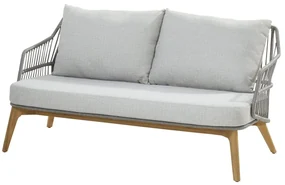 4 Seasons Outdoor Ancora 2,5-zits loungebank teak Silver grey SALE Loungebank houtkleur weerbestendig