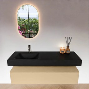 Zaro Alan badmeubel 140cm sand 1 lade met vrijhangende wastafel cloud links 1 kraangat urban