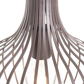 Eettafel / Eetkamer Moderne hanglamp bruin langwerpig 3-lichts - Saffira Modern E27 rond Binnenverlichting Lamp