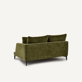 Halve bank, 2-zit van gemengd fluweel, MODERNISTE