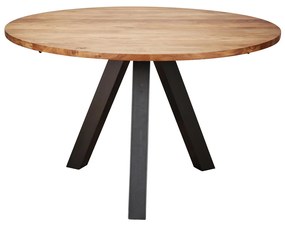 Ronde Eettafel Hout En Metaal - 120 X 120cm.