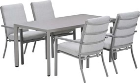 Garden Impressions Senja tuinset 5-delig taupe - Kasper tuintafel 160x90 cm