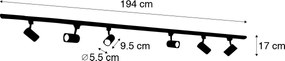 Smart railsysteem met 6 spots wit 1-fase 200cm incl. Wifi GU10 - Iconic Jeana