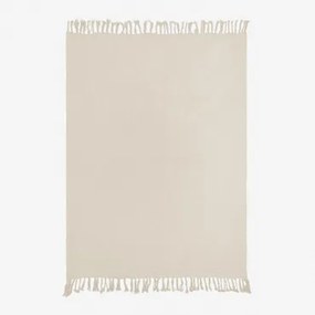 Katoenen Chiffon Geruite Deken (185x125 Cm) Eloi Beige – Crème - Sklum