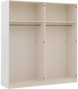 Goossens Kledingkast Easy Storage Ddk, Kledingkast 203 cm breed, 220 cm hoog, 2x draaideur en 2x spiegel draaideur midden