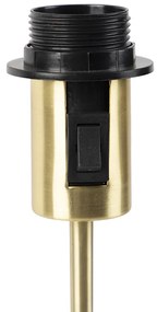 Tafellamp goud/messing met linnen kap zwart 35 cm - Parte