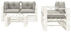 vidaXL 5-delige Loungeset met taupe kussens pallet hout