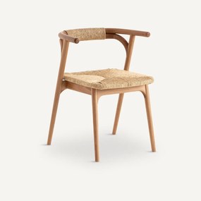 Tafelstoel van eiken en stro, Fermyo