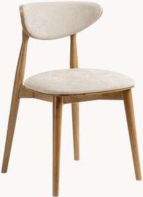 Chenille & beukenhouten stoelen Rina, 2 stuks