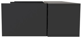 Hangend Tv-meubel Zwart 146 Cm - 146x35.5x35cm.
