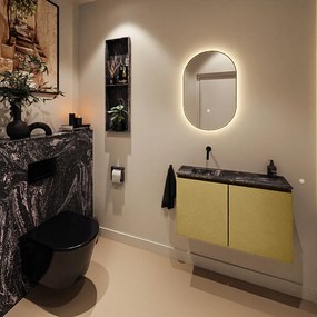 Mondiaz Ture DLux toiletmeubel 80cm oro met wastafel lava links zonder kraangat