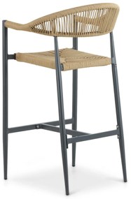 Barstoel Aluminium/rope Taupe-naturel-bruin De Laan Granada