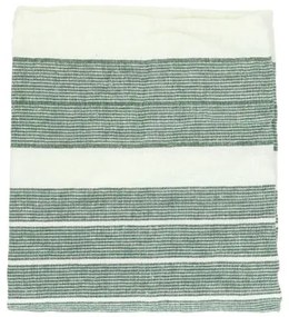 Theedoek, linnen/katoen, streep groen 50 x 70 cm