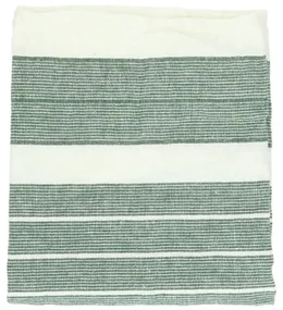 Theedoek, linnen/katoen, streep groen 50 x 70 cm
