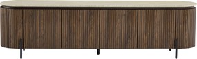 TV Meubel Walnoot Met Marmer - 200x40x55cm.