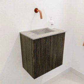 Mondiaz Joya DLux 40cm toiletmeubel shadow met wastafel faye midden zonder kraangat glace