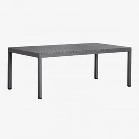 Rechthoekige Eettafel In Aluminium (210x100 Cm) Marti Grijs – Grafiet - Sklum