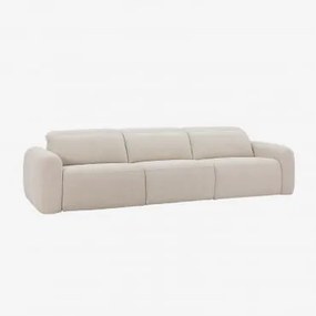 Elektrische En Verstelbare 3-zitsbank Bekleed Peggy Bouclé Beige - Sklum