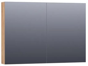 Saniclass Dual Spiegelkast - 100x70x15cm - 2 links- rechtsdraaiende spiegeldeur - MFC - old castle 7263