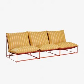 Amaro 3-delige Modulaire Tuinbank Honing Geel - Rood – Klei - Sklum