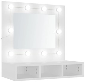 vidaXL Spiegelkast met LED-verlichting 60x31,5x62 cm wit