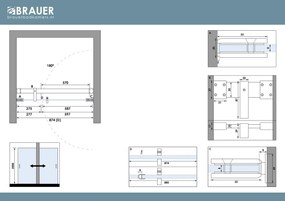 Brauer Void profielloze nisdeur 90cm met draaideur 60cm aan muur RVS geborsteld PVD