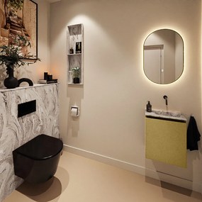 Mondiaz Ture DLux toiletmeubel 40cm oro met wastafel glace rechts zonder kraangat