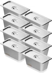 VEVOR 8-pack hotelpannen, 1/3 anti-stempel stoompan met deksel, 0,8 mm dikke roestvrijstalen stoomtafelpan, 6 inch diepe commerciële tafelpan, pan voor het bewaren van cateringvoedsel, voor industrie en wetenschap
