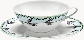Koffiekopjes & schoteltjes Midnight Flowers van Fine Bone China, 4-delig