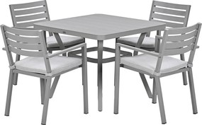 Garden Impressions Amarillo tuinset 5-delig - Mina tuintafel 90x90 taupe