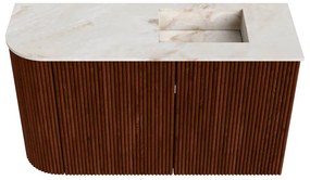 Mondiaz Joya DLux 70cm toiletmeubel ronding links ruby met wastafel faye rechts 1 kraangat frappe