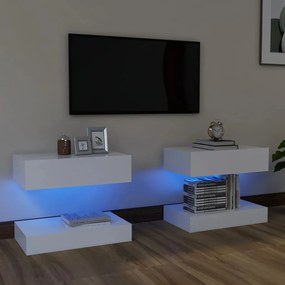 vidaXL Tv-meubelen 2 st met LED-verlichting 60x35 cm wit
