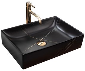 Opzetwastafel REA Inga Black Marble Mat