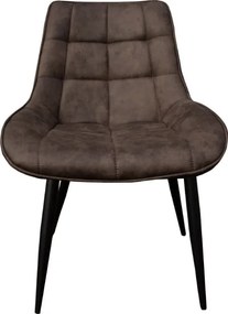 Eetkamerstoel - Loena - stof Cowboy retro lederlook antraciet