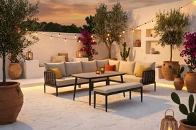 Hoek loungeset 7 personen Aluminium/wicker Grijs  Coco Ibiza