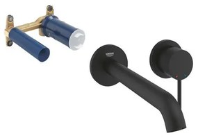 GROHE Essence Wastafelkraan - inbouw - l-size - 2-gats - inbouwdeel - phantom black SW1077337/SW28941