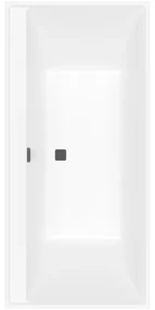 Villeroy & Boch Collaro kunststof inbouw duobad acryl rechthoekig 190x90x47cm mat zwart/stone white UBA199COR2NVRW uba199cor2nv-rw