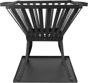 HEAT vuurkorf Skal vierkant met asvangbak – H45 cm – zwart