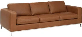 Goossens Excellent Bank Massimo cognac, leer, 3,5-zits, urban industrieel
