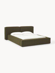 Gestoffeerd bouclé bed Lennon met opbergruimte