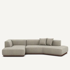 Bank met open linkerhoek in tweed, JACOPO