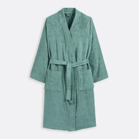 Badjas in badstof, kimono kraag, 450g/m², Haxel