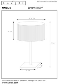 Lucide Magius tafellamp 28cm E27 rotan