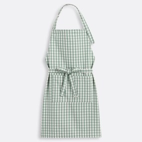 Schort, 30% gerecycled katoen, geweven-geverfde ruiten, SOIZIC